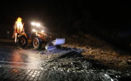 Hakkari-Van kara yolu heyelan nedeniyle kapandı, ekipler çalışma başlattı