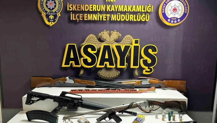 Hatay’da polis operasyonunda 9 kişi yakalandı, çok sayıda silah ele geçirildi