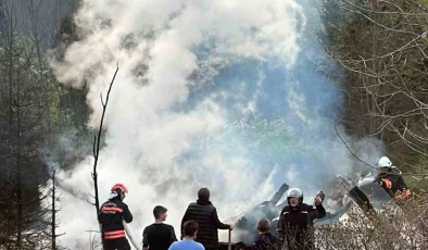 Trabzon’da çıkan yangında ev kül oldu