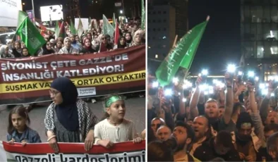 İstanbul’da İsrail Başkonsolosluğu önünde protesto