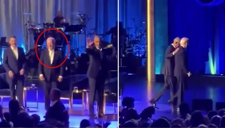 Biden bağış etkinliğinde yine dondu kaldı! Yardımına eski Başkan Obama koştu