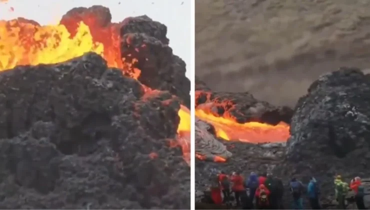 İzlanda’da yine yanardağ patladı! Görüntüler anbean kaydedildi