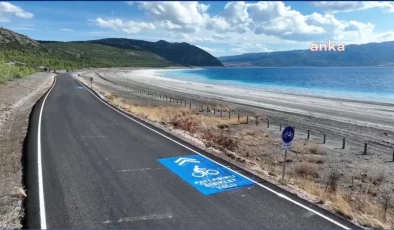 Salda Gölü çevresinde yeni yol yapılmadı, mevcut yol iyileştirildi