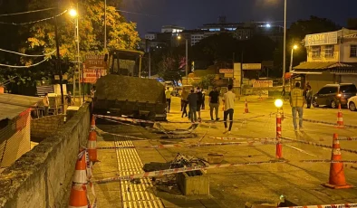 Ankara’da TIR’a yüklenen iş makinesi yola düştü