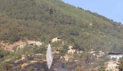 Kahramanmaraş’ta gece de devam eden orman yangınına müdahale