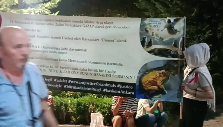 Kuğulu Park’ta Hayvanları Koruma Kanunu protestosu