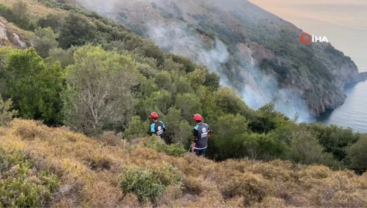 Sinop’ta yangına müdahale eden itfaiye personeli uçurumdan düştü